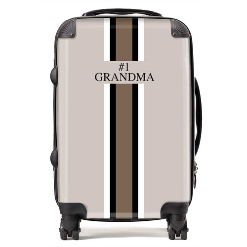 #1 GRANDMA BEIGE STRIPE LUGGAGE