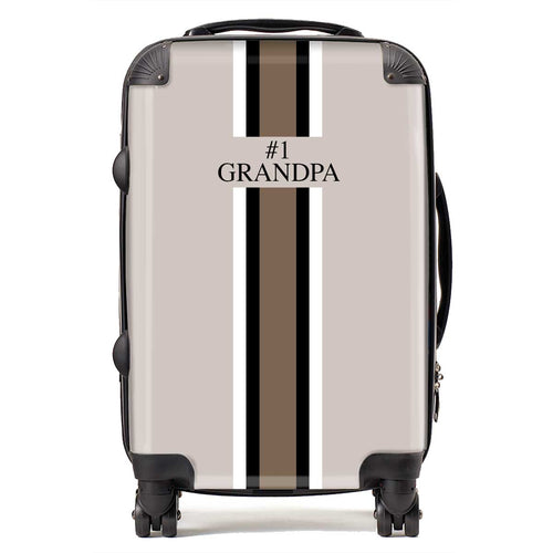 #1 GRANDPA BEIGE STRIPE LUGGAGE