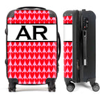 PERSONALIZED RED HEART WITH BLACK INITIALS LUGGAGE