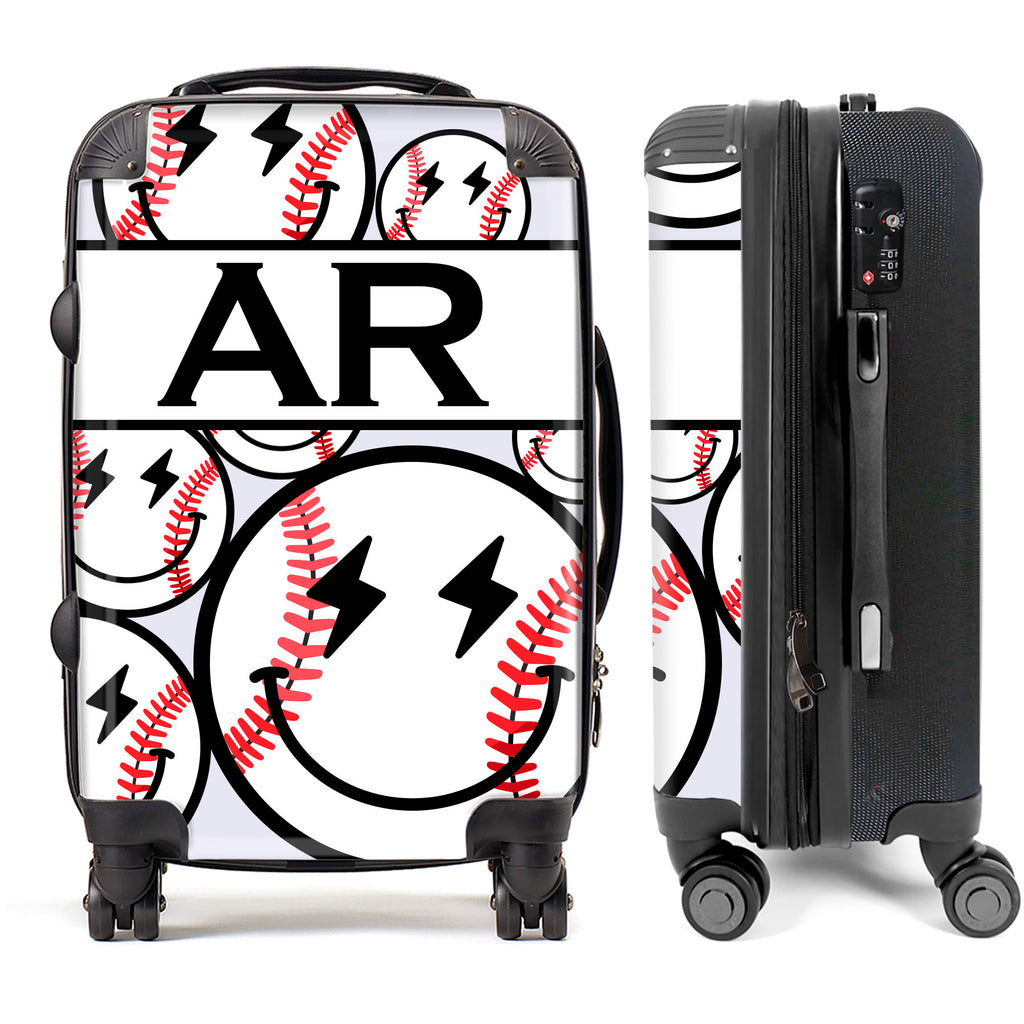 PERSONALIZED BASEBALL WITH BLACK INITIALS LUGGAGE