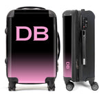 PERSONALIZED BLACK OMBRE WITH PINK INITIALS LUGGAGE