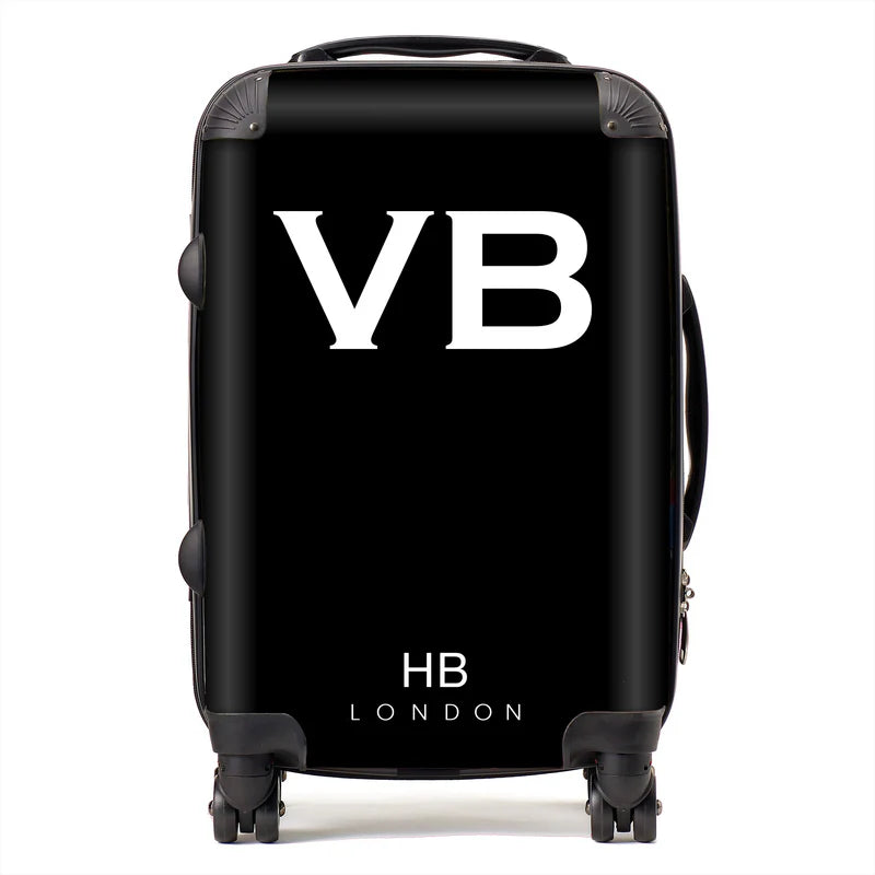 Personalized Black Initial Suitcase