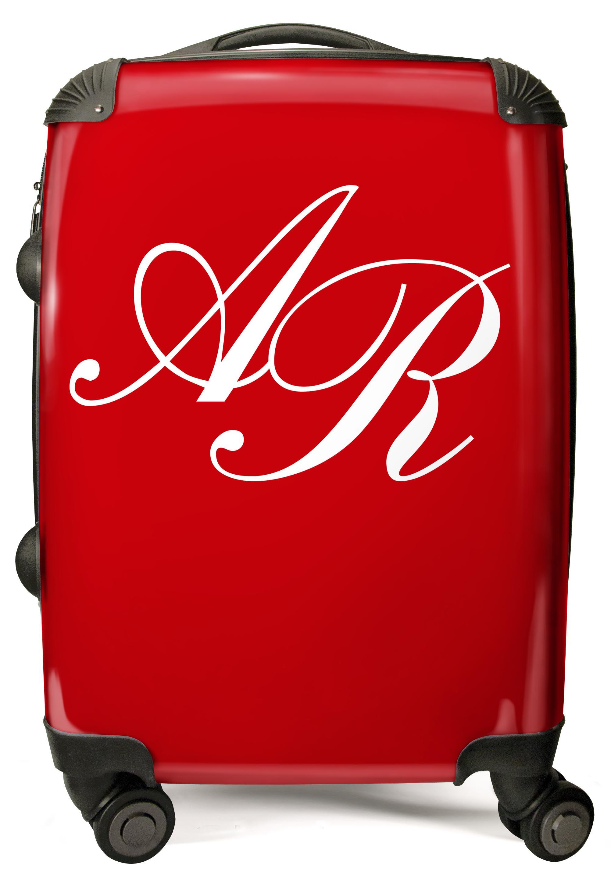 PERSONALIZED RED MONOGRAM INITIAL SUITCASE