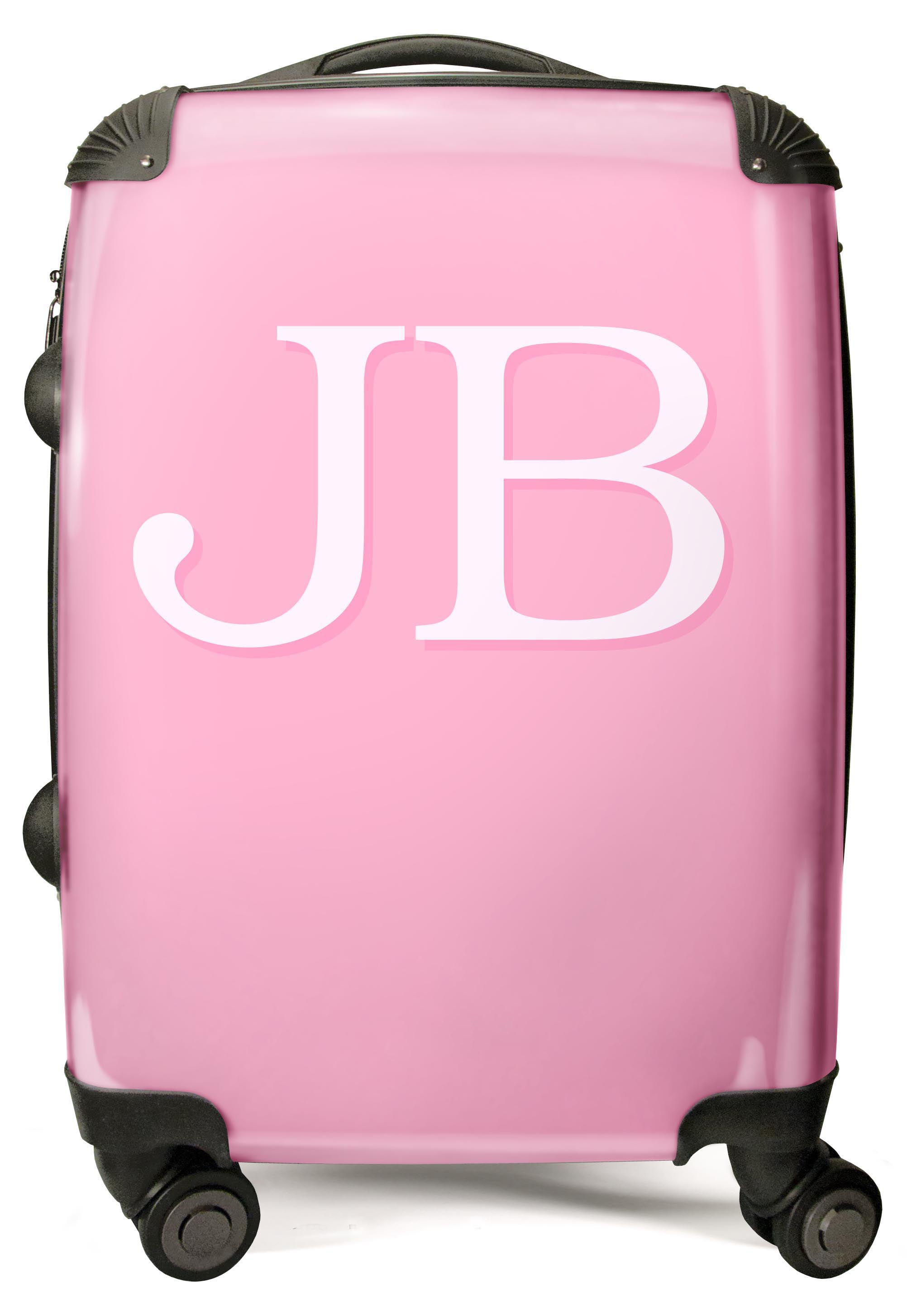 PERSONALIZED PINK WITH WHITE FONT INITIAL LUGGAGE