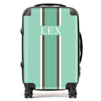 PERSONALIZED NAME MINT STRIPE LUGGAGE