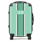 PERSONALIZED INITIAL MINT STRIPE LUGGAGE