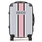 PERSONALIZED BRIDE GREY STRIPE LUGGAGE