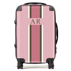 PERSONALIZED INITIAL ROSE STRIPE LUGGAGE