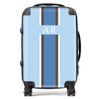 PERSONALIZED INITIAL LIGHT BLUE/DARK BLUE STRIPE LUGGAGE