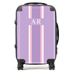 PERSONALIZED INITIAL PURPLE STRIPE LUGGAGE