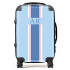 PERSONALIZED INITIAL BLUE STRIPE LUGGAGE