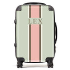 PERSONALIZED NAME GREEN STRIPE LUGGAGE