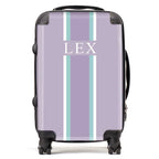 PERSONALIZED NAME PURPLE STRIPE LUGGAGE