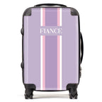 PERSONALIZED FIANCE PURPLE STRIPE LUGGAGE