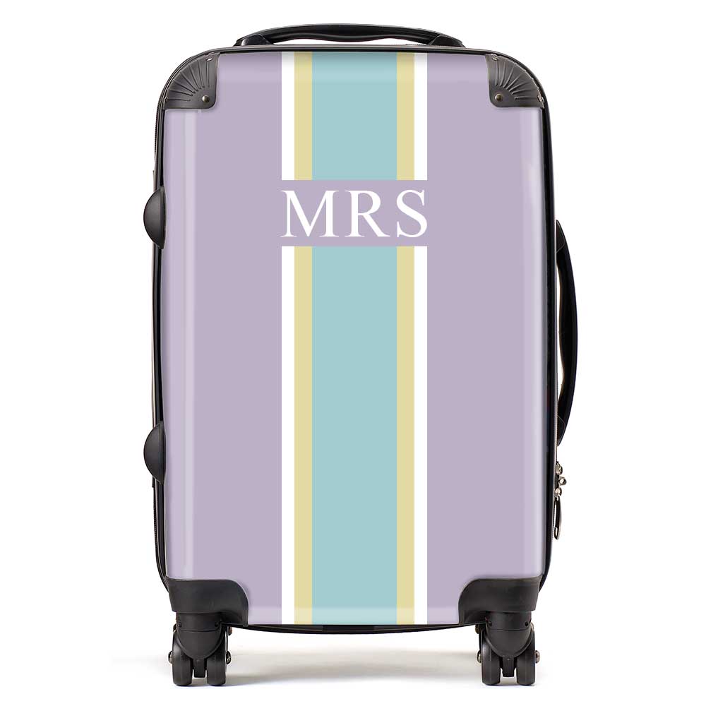 PERSONALIZED MRS PURPLE/BLUE STRIPE LUGGAGE