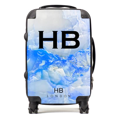 Personalized Blue Onyx Initial Suitcase