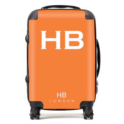 Personalized Clementine with White Font Initial Suitcase