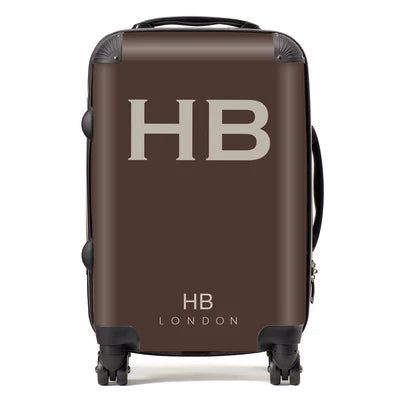 Personalized Espresso Martini with Cream Font Initial Suitcase