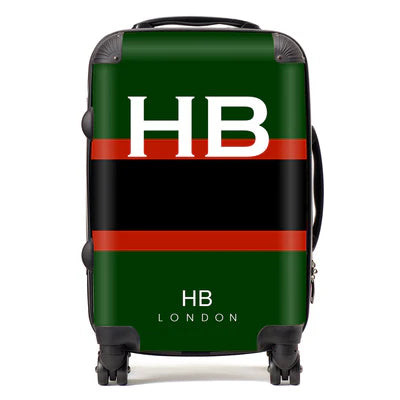 Personalized Rifles Regimental Colours with White Font Initial Suitcase