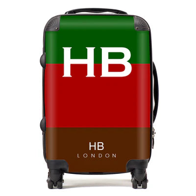 Personalized Royal Tank Regimental Colours with White Font Initial Suitcase