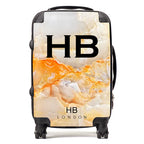 Personalized Orange Onyx Initial Suitcase