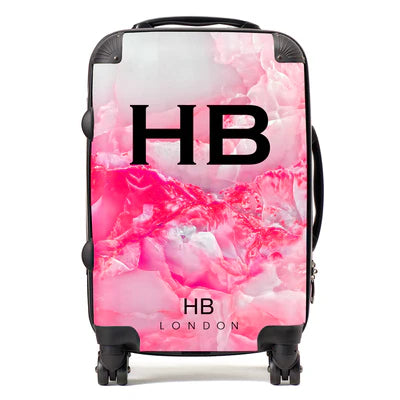 Personalized Hot Pink Onyx Initial Suitcase
