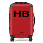 Personalized Red with Black Font Initial Suitcase