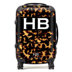 Personalized Amber Tortoise Shell with White Font Initial Suitcase