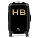 Personalized Black with Gold Font Initial Suitcase
