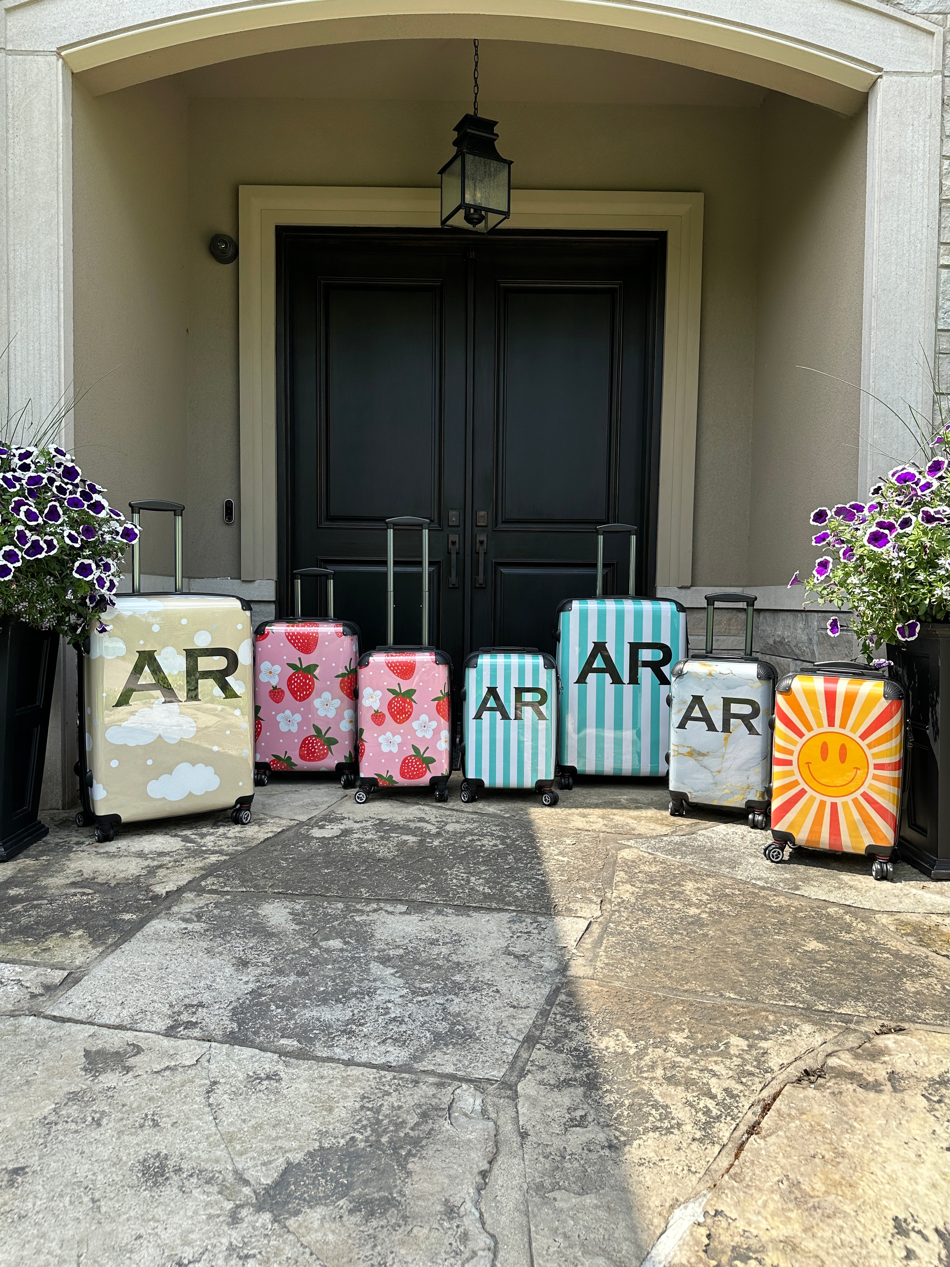 PERSONALIZED PINK AND ROSE GOLD NAME AND INITIAL LUGGAGE