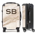 PERSONALIZED NATURAL MARBLE BROWN INITIAL LUGGAGE