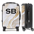 PERSONALIZED NATURAL MARBLE BLACK INITIAL LUGGAGE