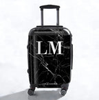 Personalised Black Marble Initials Suitcase