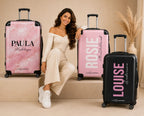 Personalised Black Marble Initials Suitcase