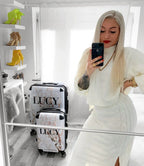 Personalised Cracked Marble Name Suitcase
