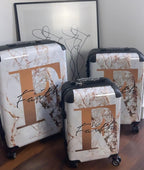 Personalised Cracked Marble Bronze Initial Suitcase