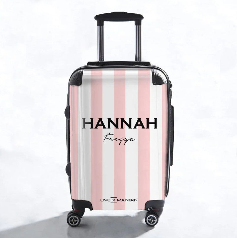 Personalised Bloom Stripe Suitcase