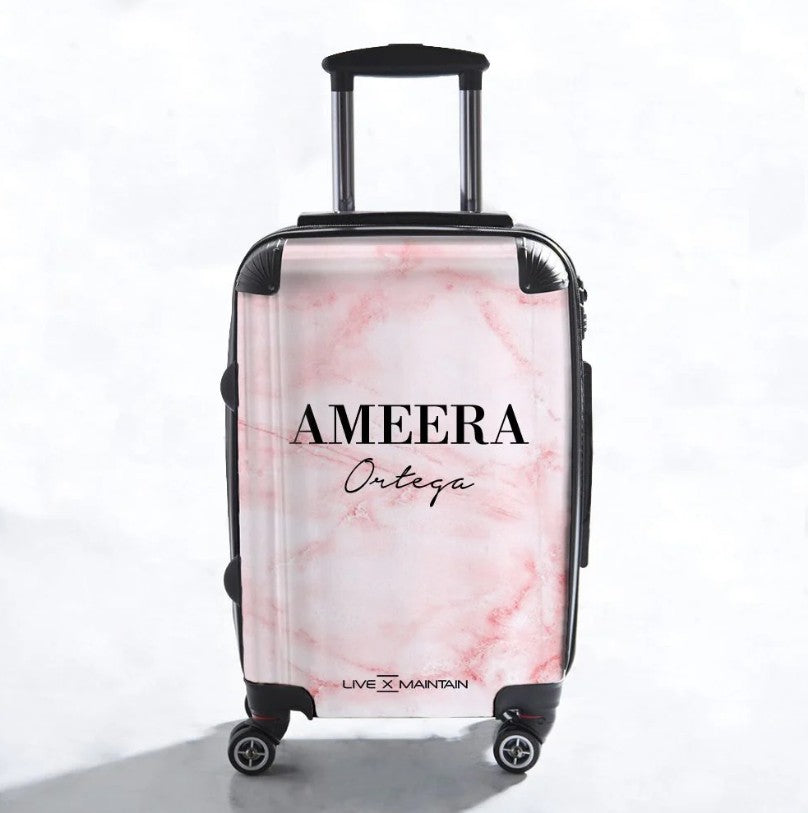 Personalised Cotton Candy Marble Name Suitcase