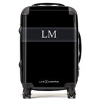 Personalised Black Stripe Initials Suitcase