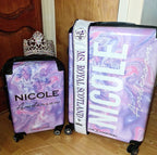 Personalised Cosmic Purple Name Suitcase