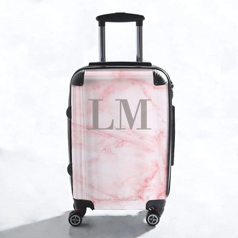 Personalised Cotton Candy Marble Initials Suitcase