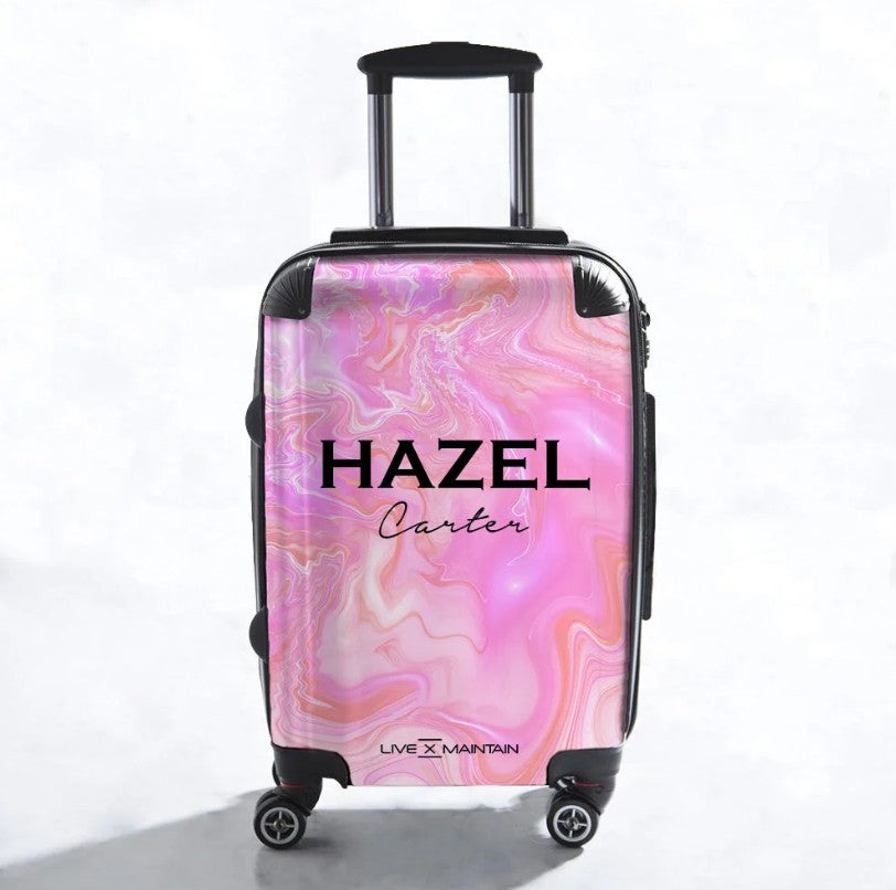 Personalised Cosmic Pink Name Suitcase