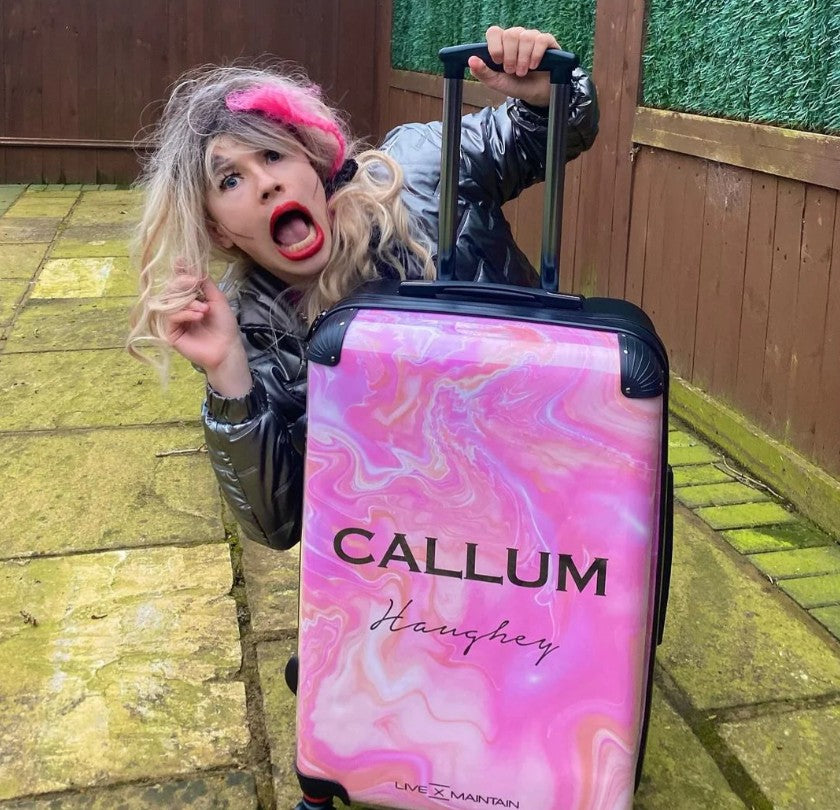 Personalised Cosmic Pink Name Suitcase