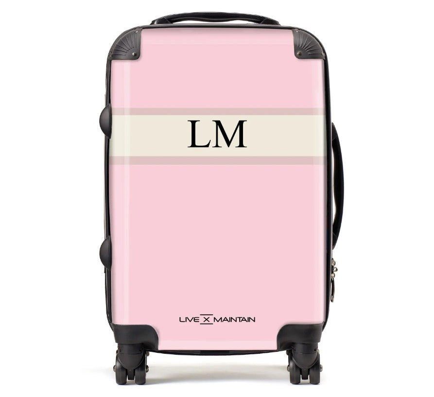 Personalised Bloom Stripe initials Suitcase
