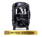 Limited Edition Personalised Black Ice Marble Initials Suitcase