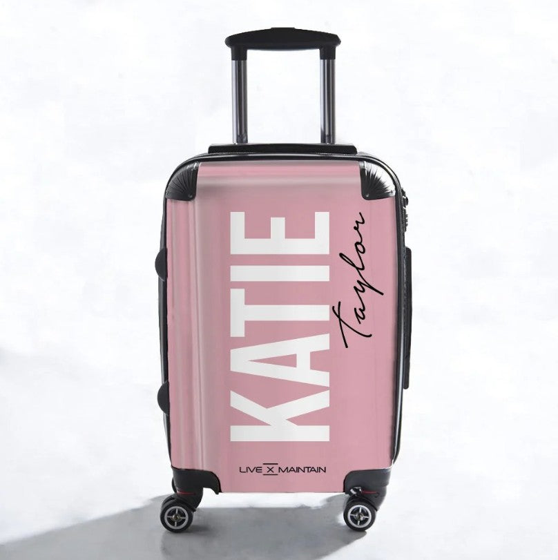 Personalised Rose Nude Side Name Suitcase