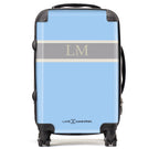 Personalised Blue Stripe initials Suitcase