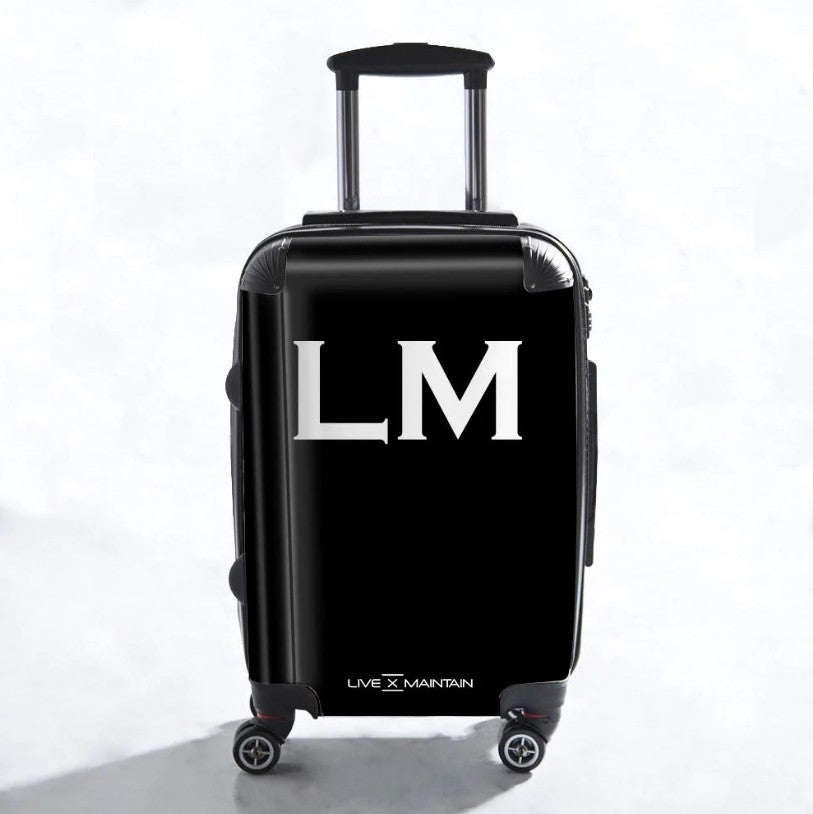 Personalised Black Top Initials Suitcase