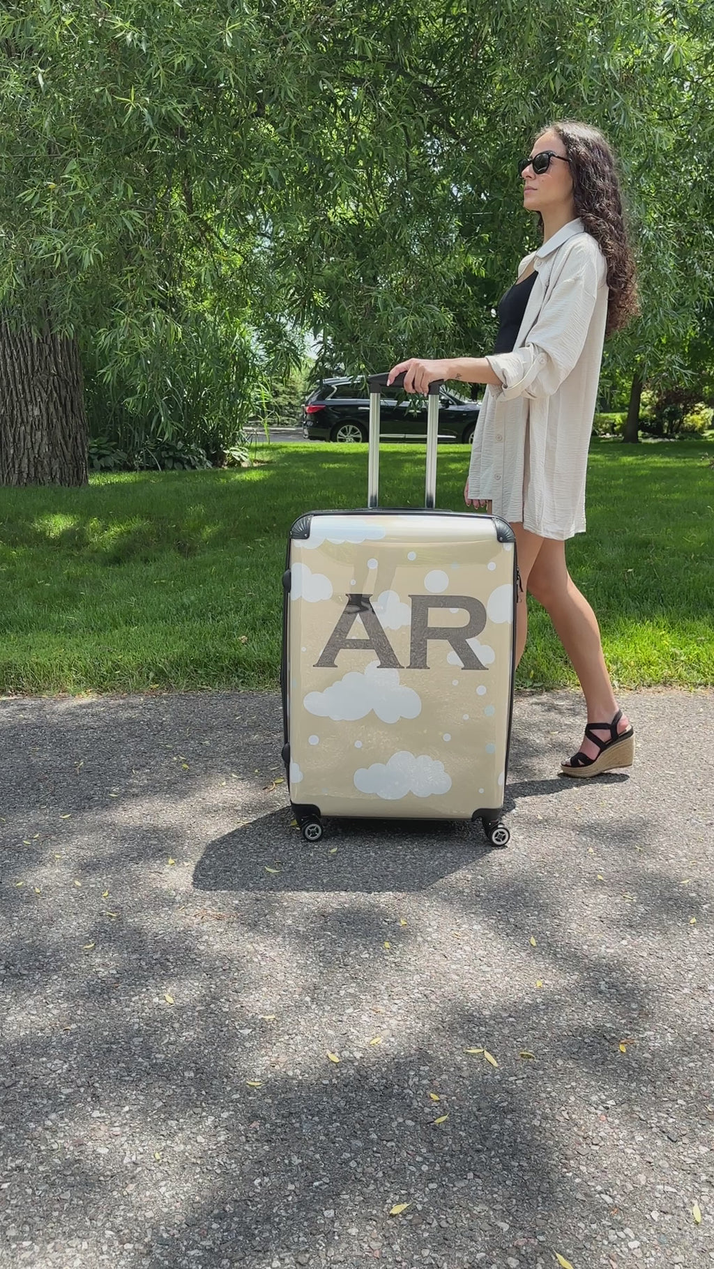 PERSONALIZED PINK AND ROSE GOLD INITIAL LUGGAGE