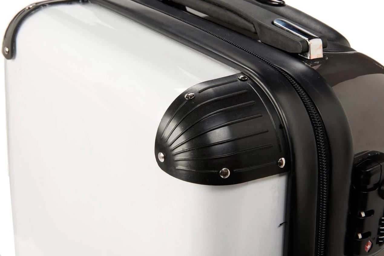 PERSONALIZED WHITE AND BLACK MARBLE INITIAL SUITCASE